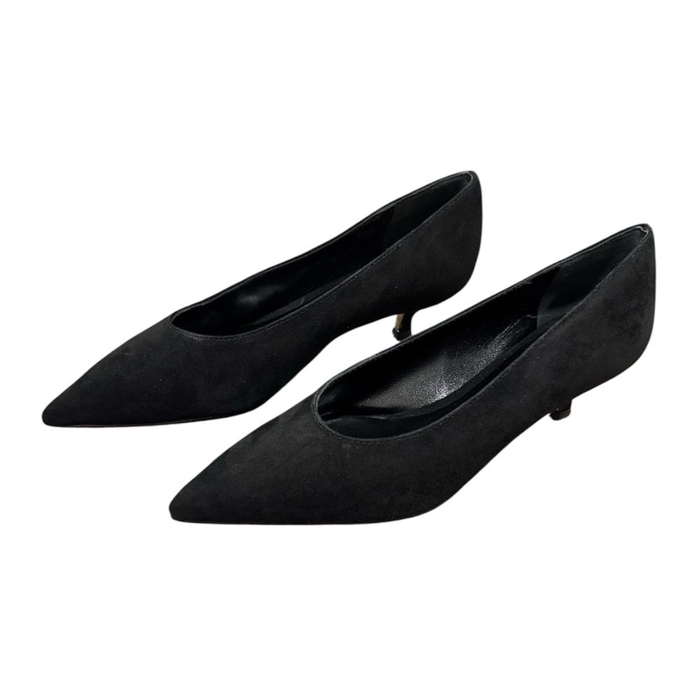 Kate Spade New York Dale Kitten Heels Black Suede Size 6.5 NEW With Minor Scuffs